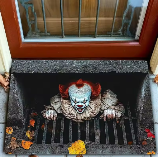 Clown Doormat Horror Theme Indoor Outdoor Welcome Rug