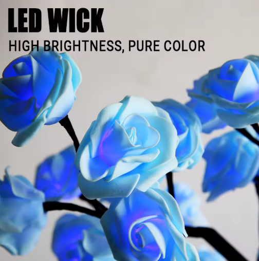 LED Rose Tree Lights USB Plug Table Lamp