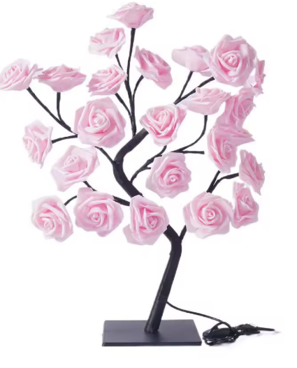 LED Rose Tree Lights USB Plug Table Lamp