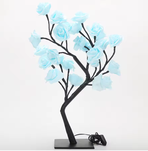 LED Rose Tree Lights USB Plug Table Lamp