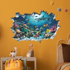 Broken Wall 3D Underwater World Wall Sticker