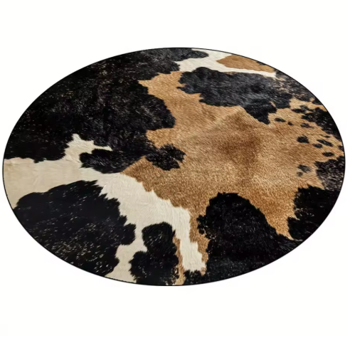Cow Print Round Rug