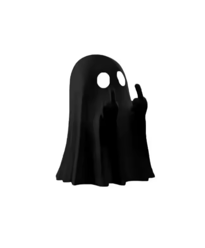 Ghost Resin Statue With Middle Finger