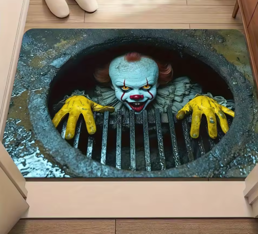 Clown Doormat Horror Theme Indoor Outdoor Welcome Rug