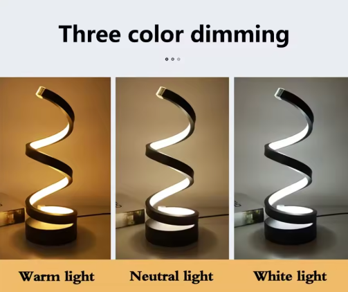 LED Night Light Spiral Table Lamp