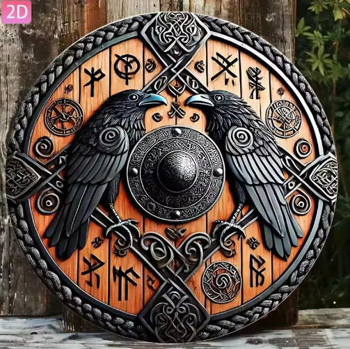 Viking War Shield Aluminum Wall Art
