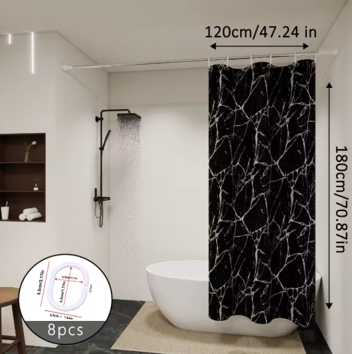 Marble Curtain with Hooks