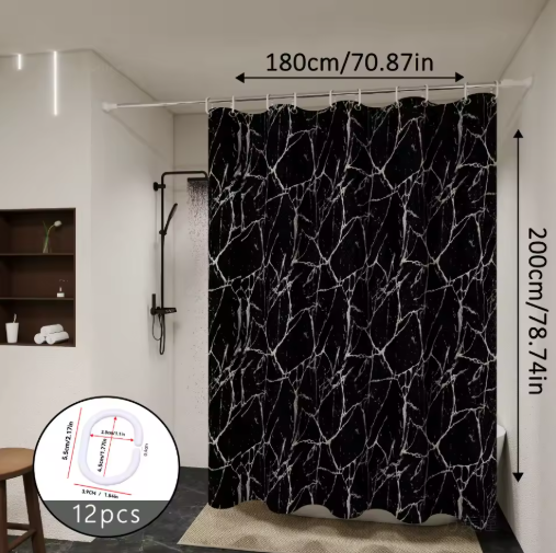 Marble Curtain with Hooks